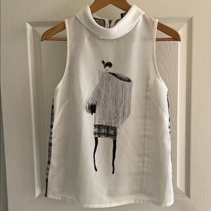 Zara Stylish White Sleeveless Top